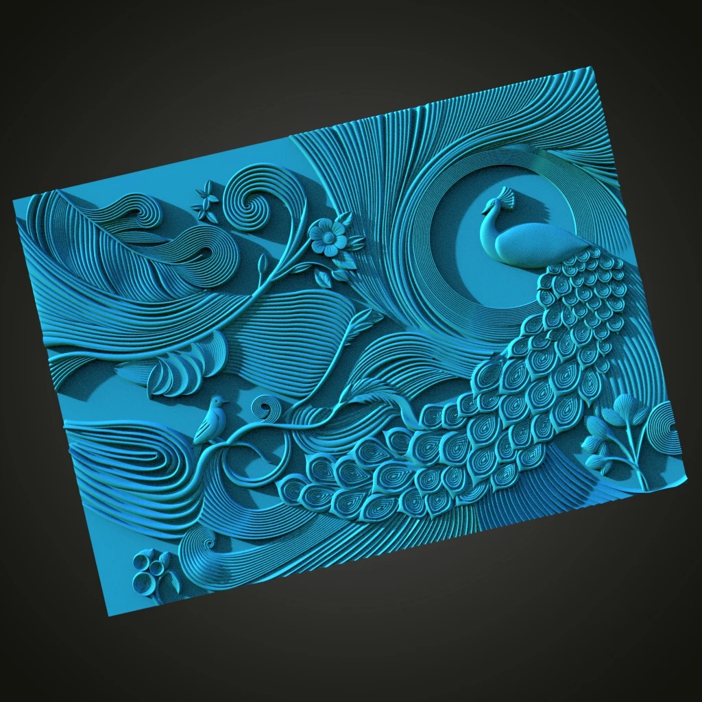 Peacock relief detail