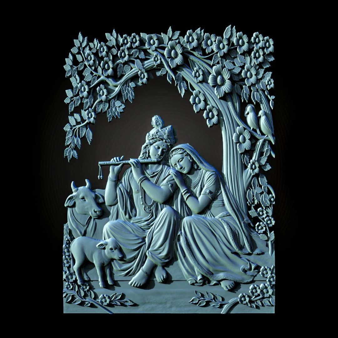 SR ART Radha Krishna relief composition